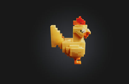 3D model Voxel Chicken VR / AR / low-poly
