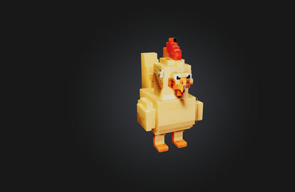 3D model Voxel Chicken VR / AR / low-poly