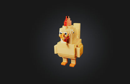 3D model Voxel Chicken VR / AR / low-poly