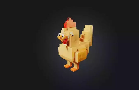3D model Voxel Chicken VR / AR / low-poly