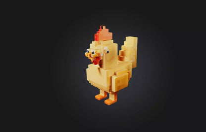 3D model Voxel Chicken VR / AR / low-poly