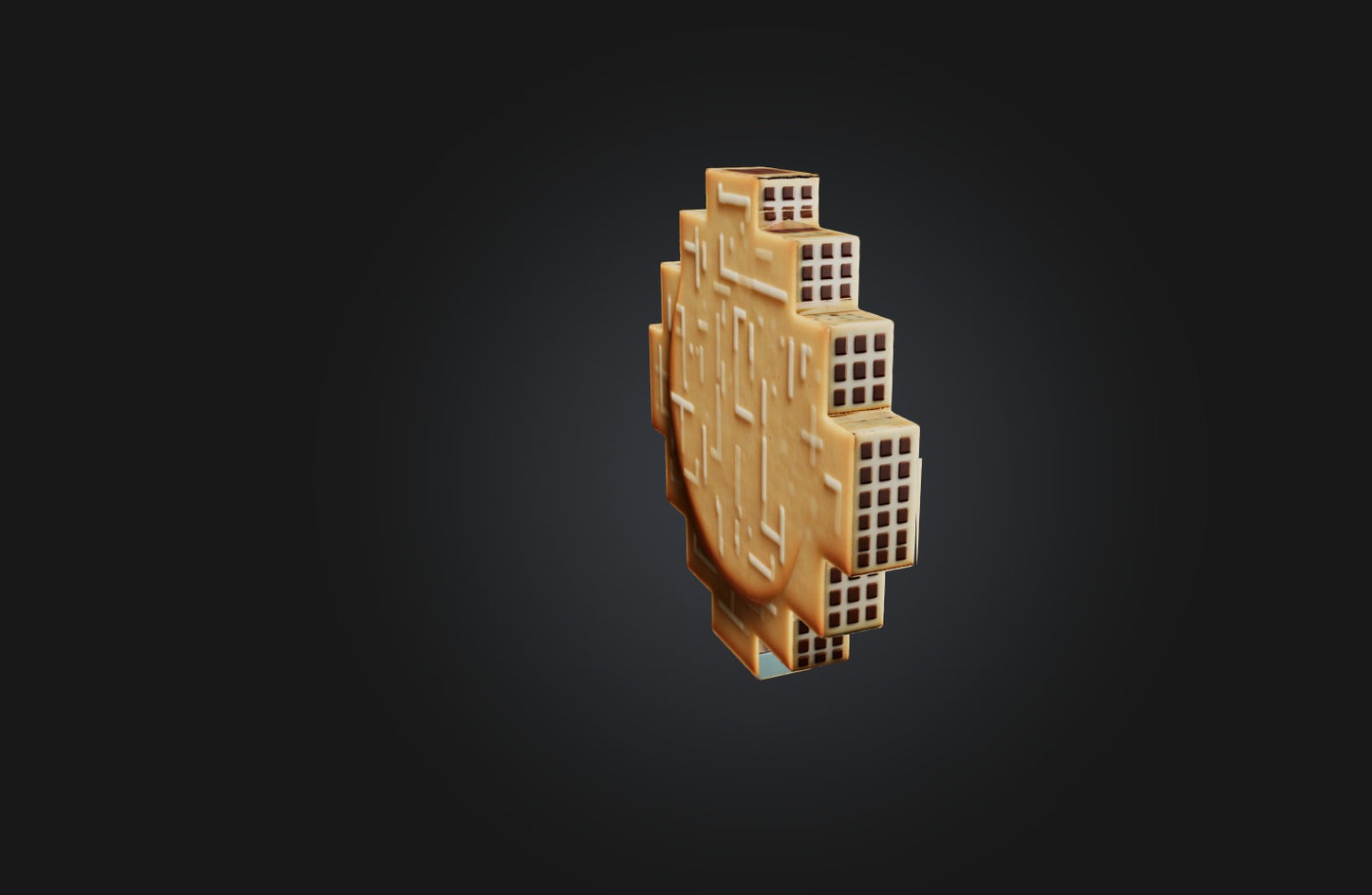 3D model Voxel Cookie VR / AR / low-poly