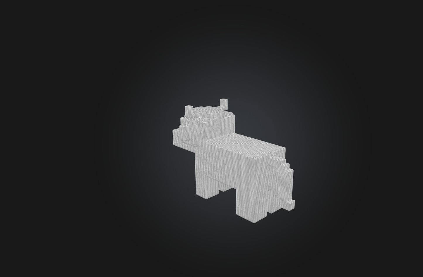 3D model Voxel Cow VR / AR / low-poly