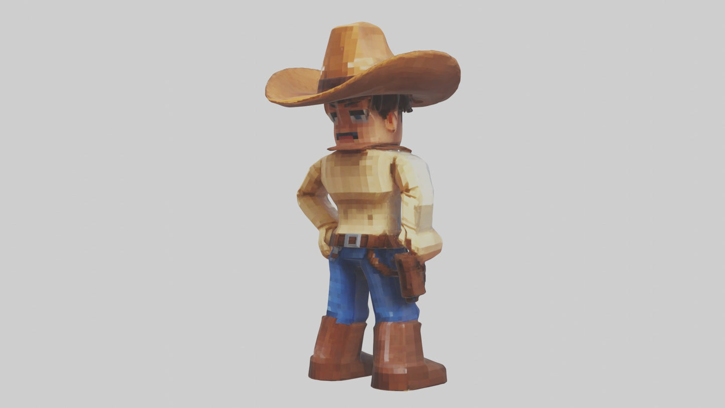 Voxel Cowboy 3D model