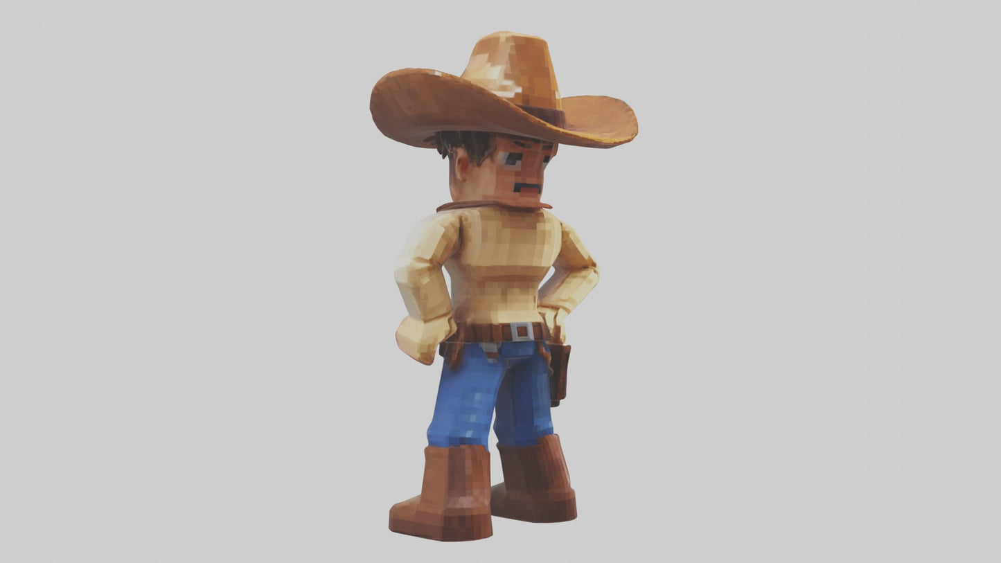 Voxel Cowboy 3D model