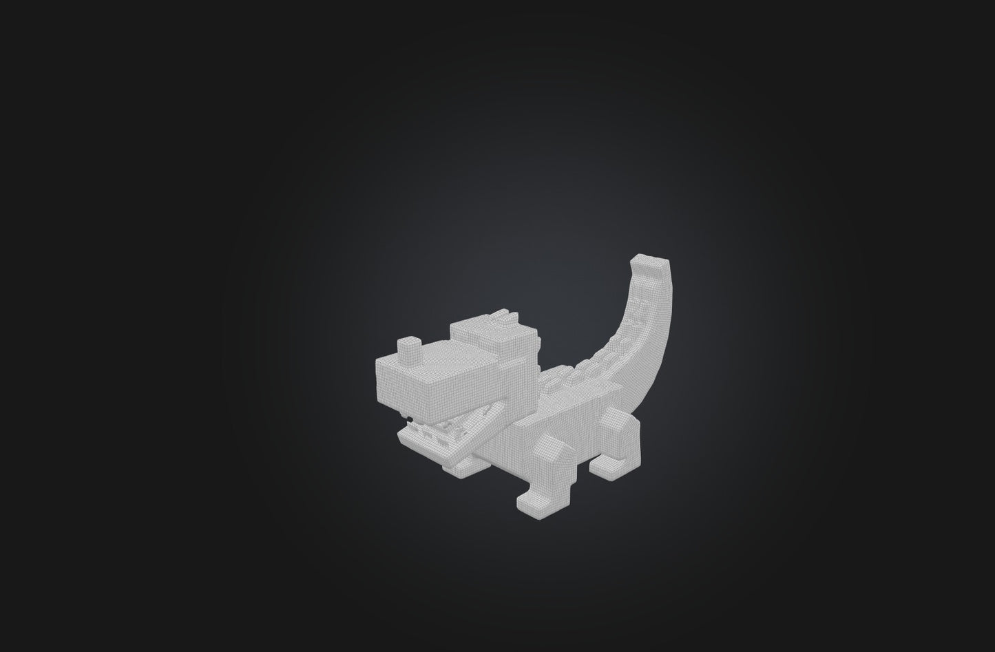3D model Voxel Crocodile VR / AR / low-poly