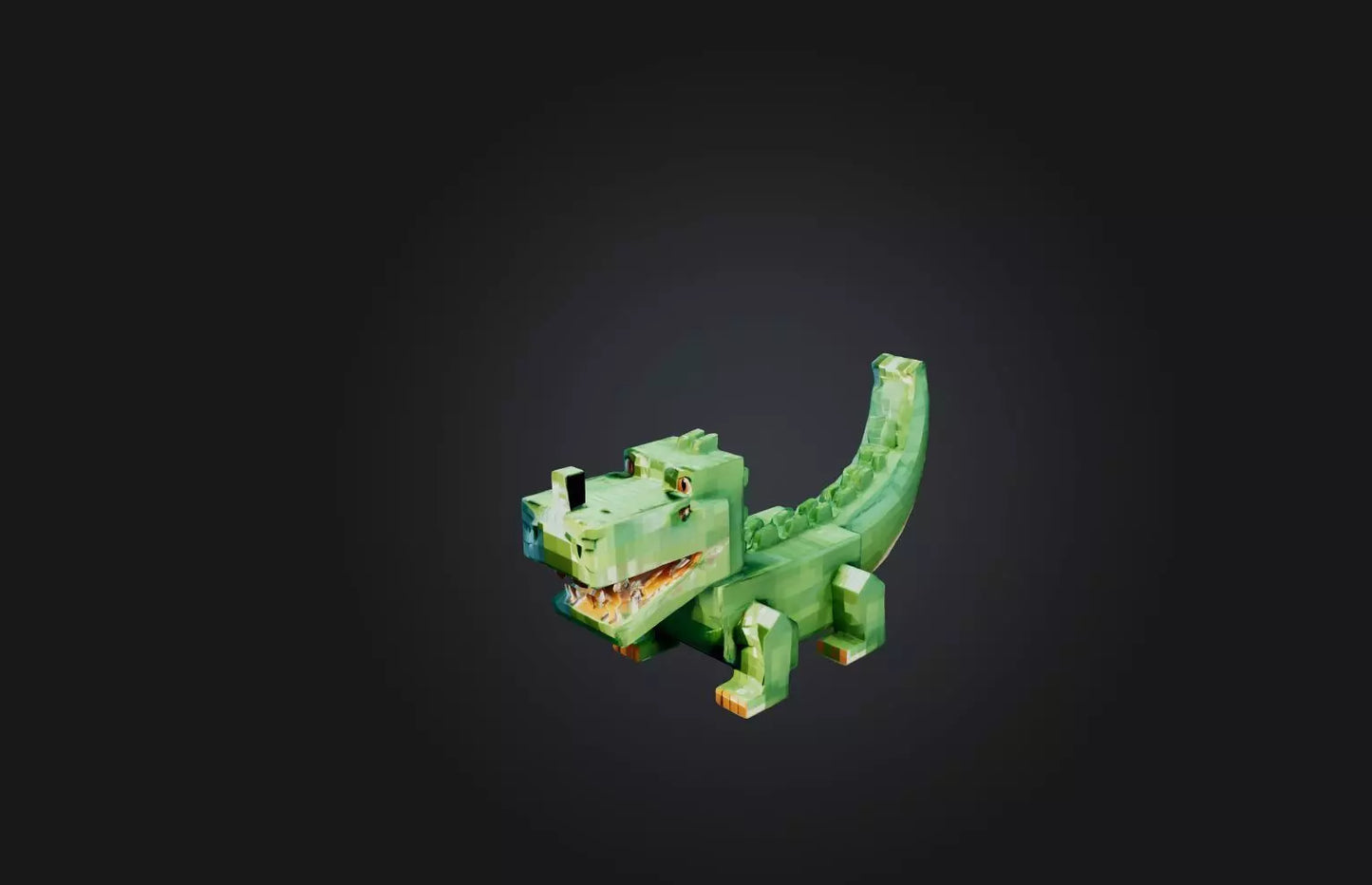 3D model Voxel Crocodile VR / AR / low-poly