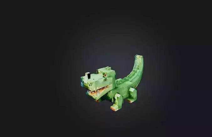 3D model Voxel Crocodile VR / AR / low-poly