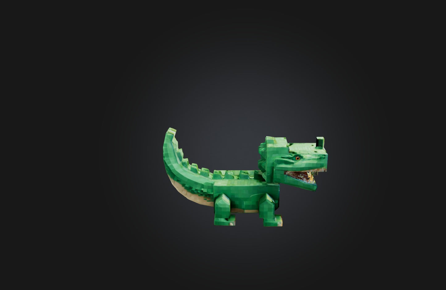 3D model Voxel Crocodile VR / AR / low-poly