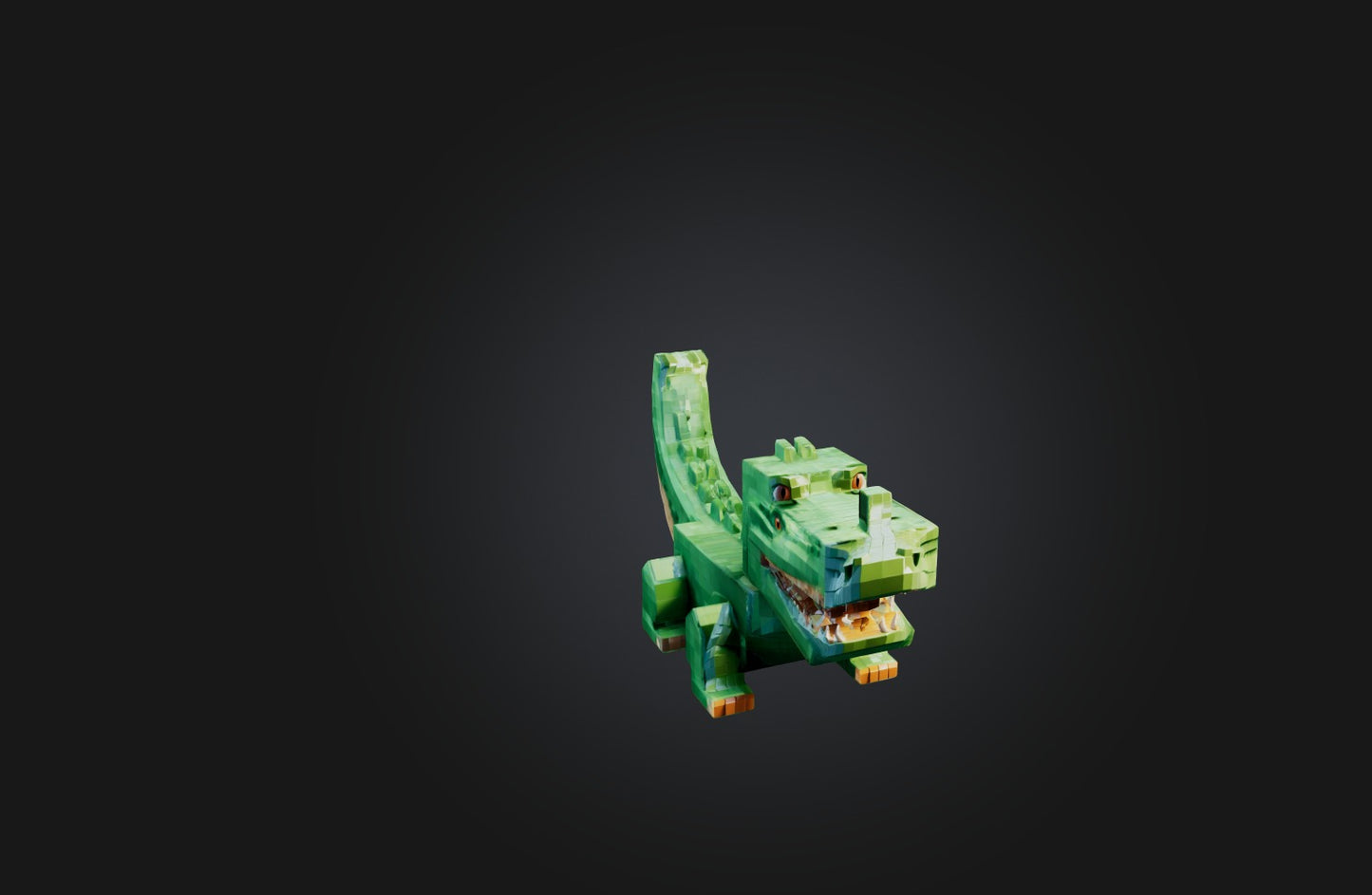 3D model Voxel Crocodile VR / AR / low-poly