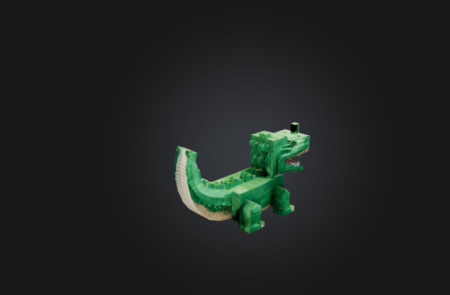 3D model Voxel Crocodile VR / AR / low-poly