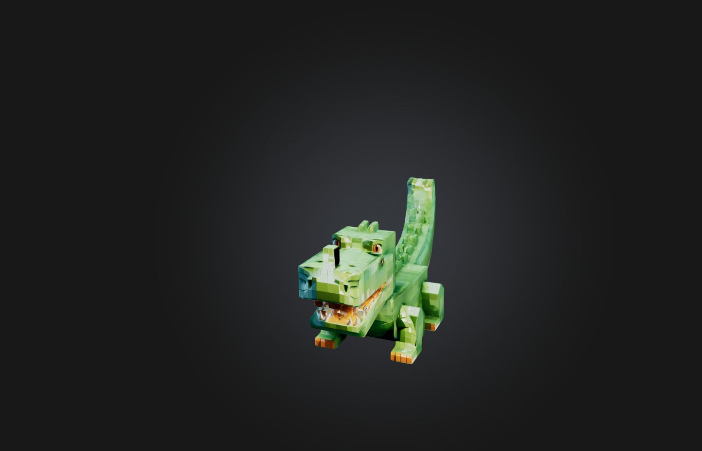 3D model Voxel Crocodile VR / AR / low-poly