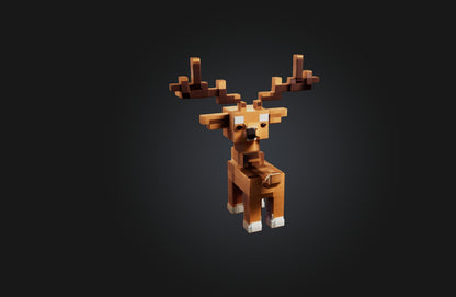 3D model Voxel Deer VR / AR / low-poly