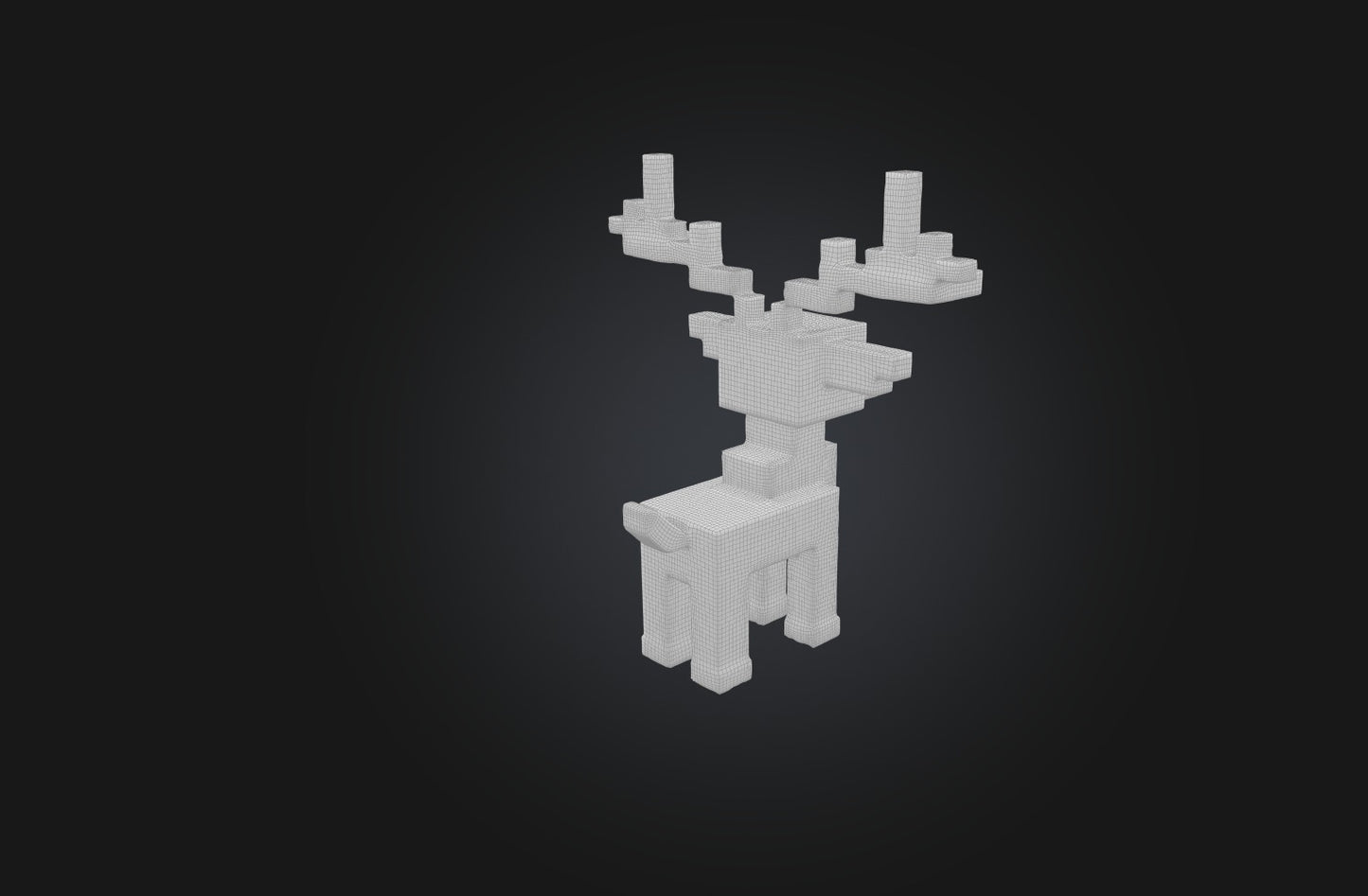 3D model Voxel Deer VR / AR / low-poly