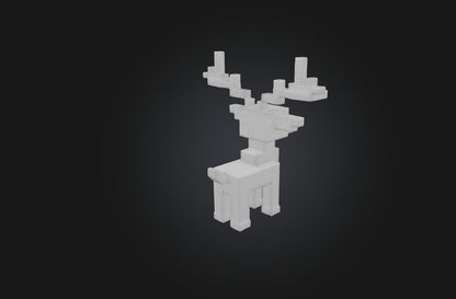 3D model Voxel Deer VR / AR / low-poly