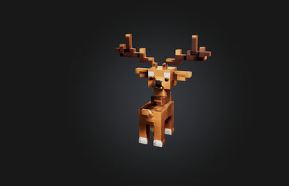 3D model Voxel Deer VR / AR / low-poly