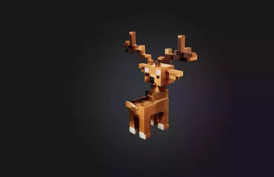 3D model Voxel Deer VR / AR / low-poly