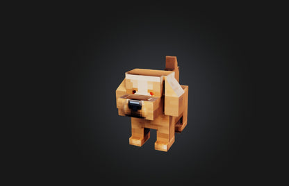 3D model Voxel Dog VR / AR / low-poly