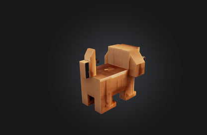 3D model Voxel Dog VR / AR / low-poly
