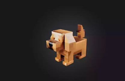 3D model Voxel Dog VR / AR / low-poly