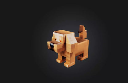 3D model Voxel Dog VR / AR / low-poly