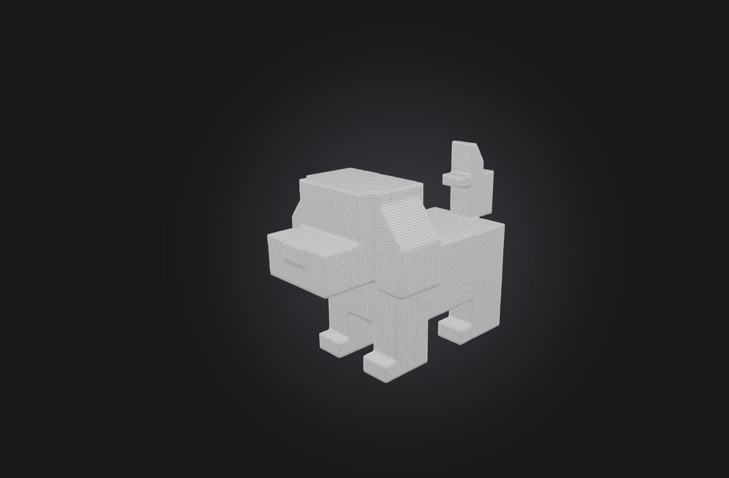 3D model Voxel Dog VR / AR / low-poly