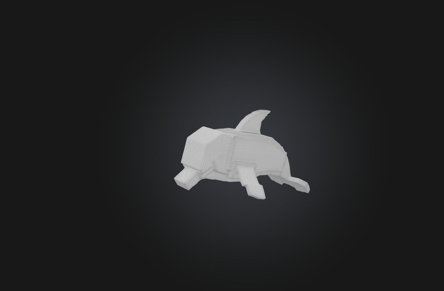 3D model Voxel Dolphin VR / AR / low-poly