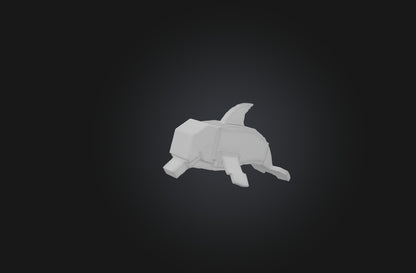 3D model Voxel Dolphin VR / AR / low-poly