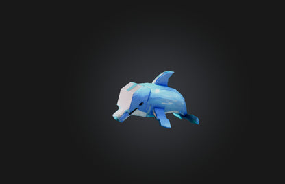 3D model Voxel Dolphin VR / AR / low-poly