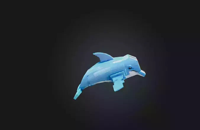 3D model Voxel Dolphin VR / AR / low-poly
