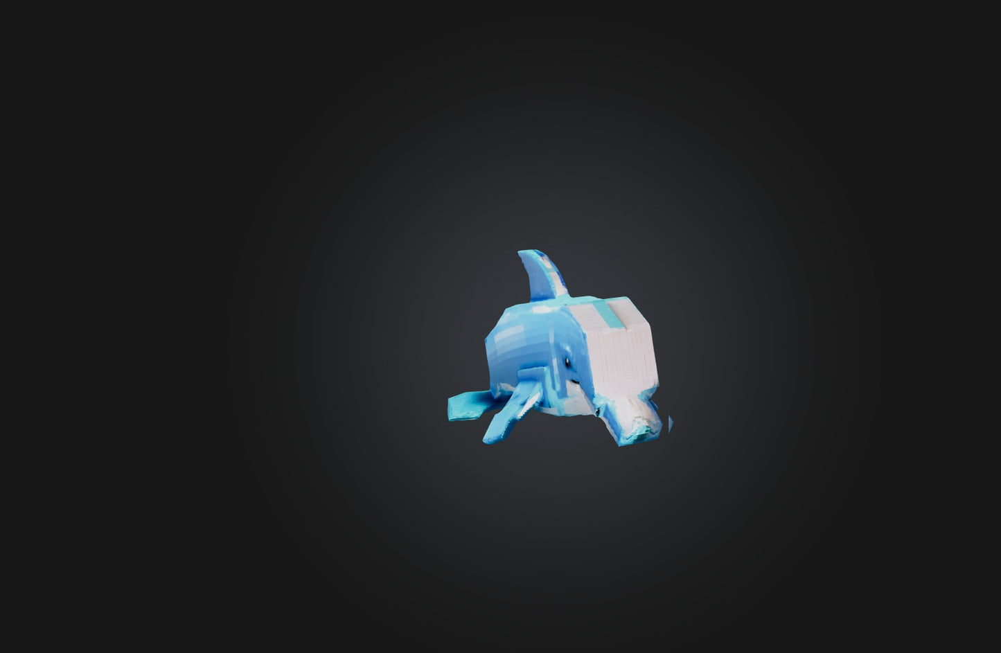 3D model Voxel Dolphin VR / AR / low-poly