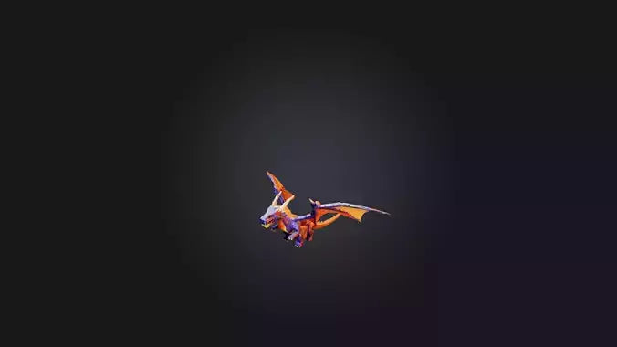 3D model Voxel Dragon VR / AR / low-poly