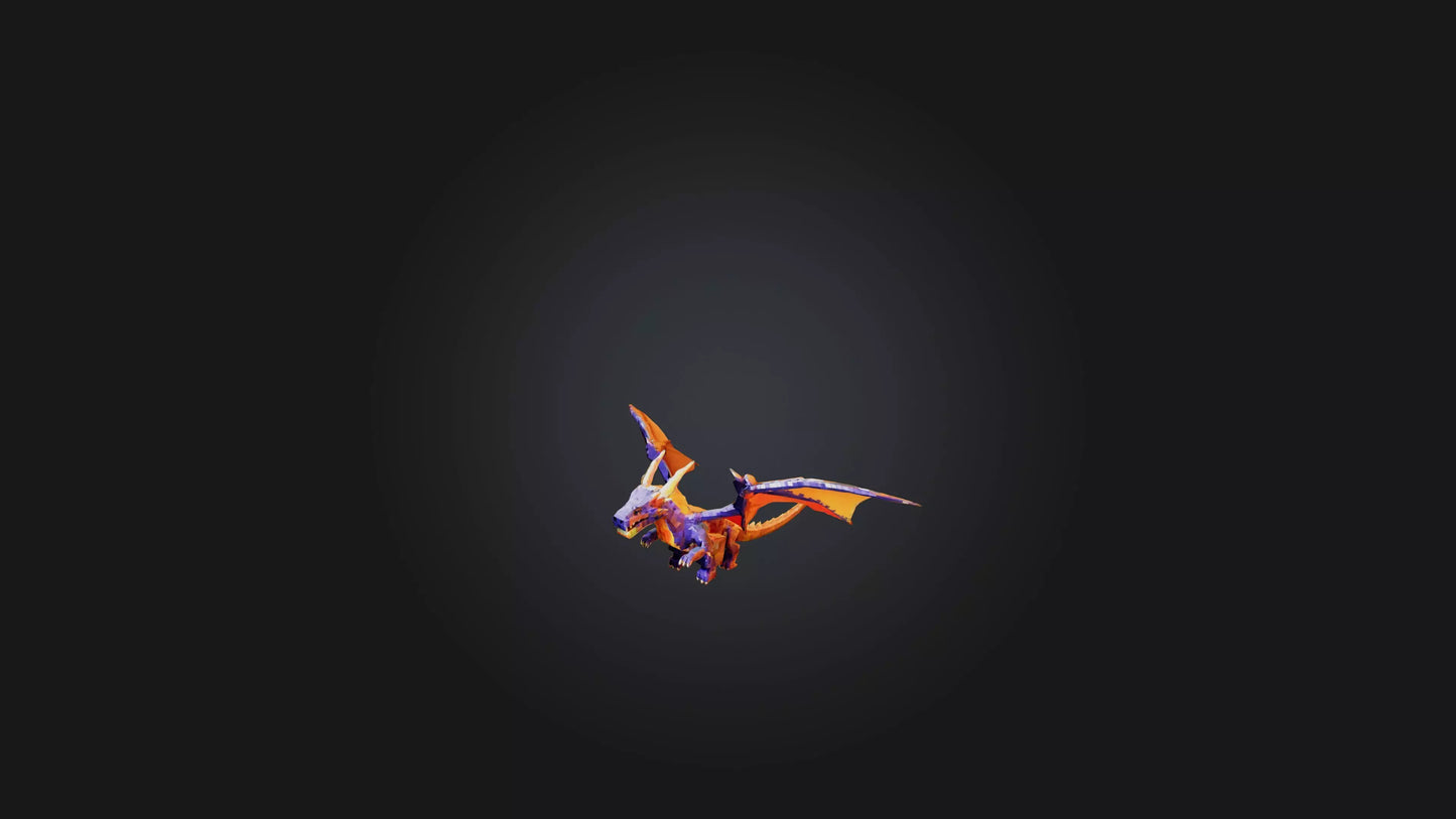 3D model Voxel Dragon VR / AR / low-poly