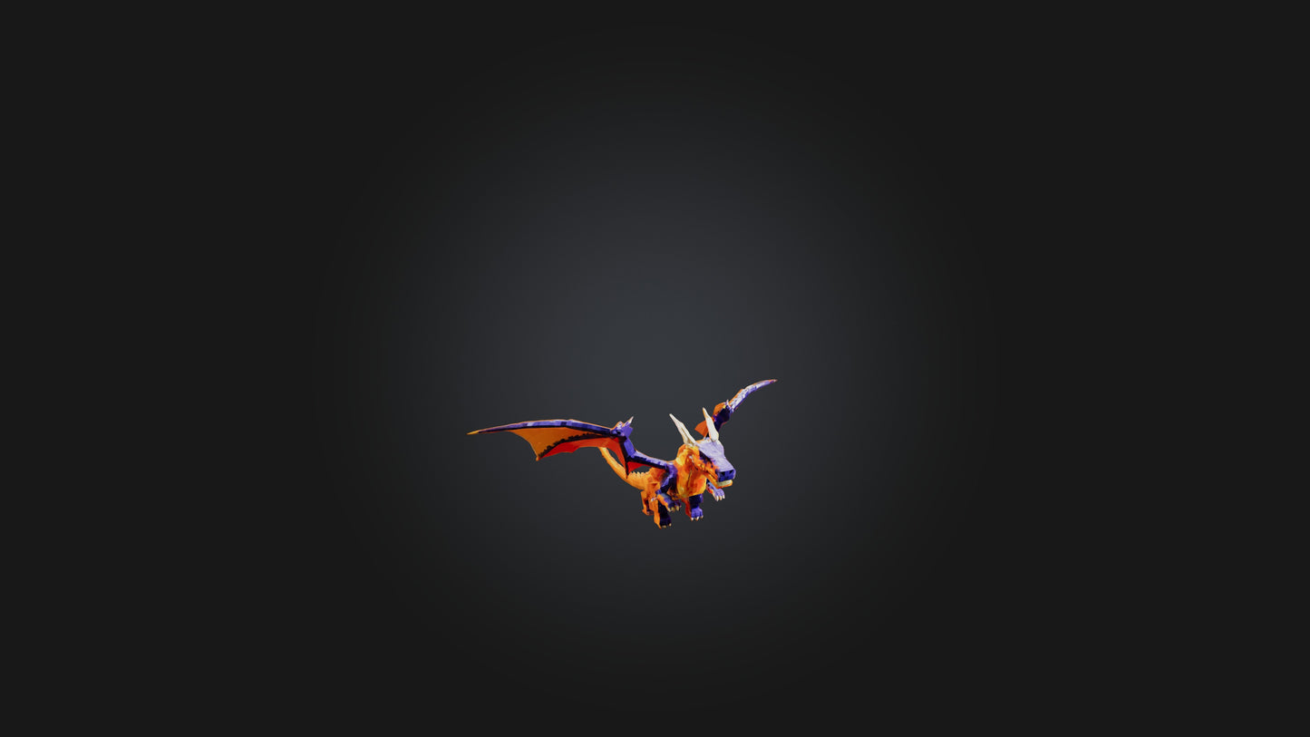 3D model Voxel Dragon VR / AR / low-poly