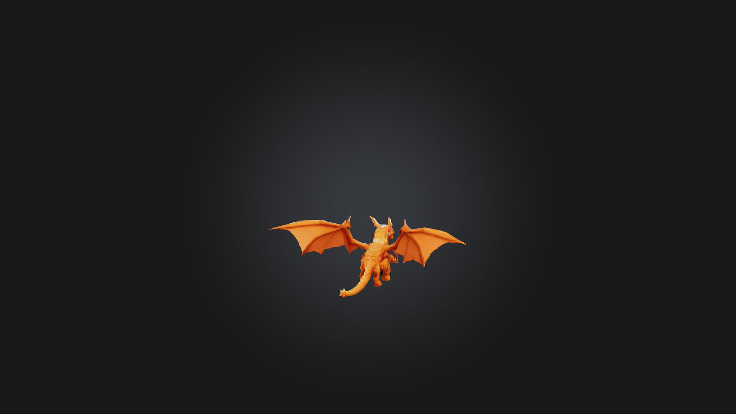 3D model Voxel Dragon VR / AR / low-poly