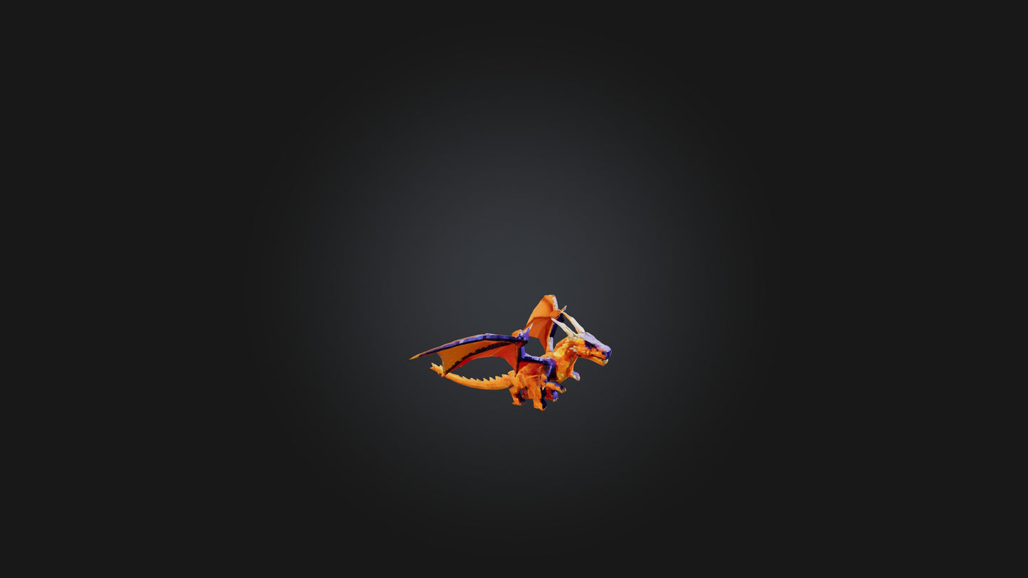 3D model Voxel Dragon VR / AR / low-poly