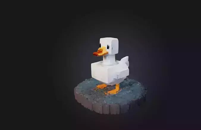 3D model Voxel Duck VR / AR / low-poly