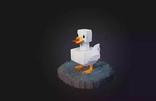 3D model Voxel Duck VR / AR / low-poly