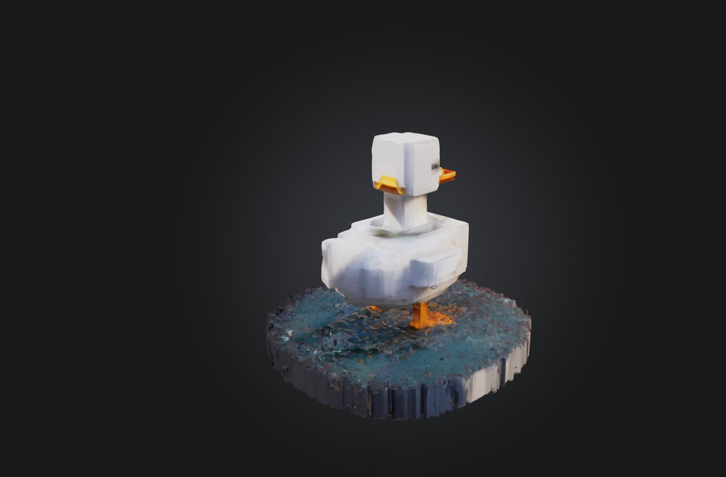 3D model Voxel Duck VR / AR / low-poly