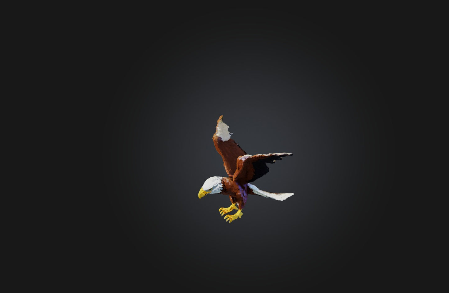3D model Voxel Eagle VR / AR / low-poly