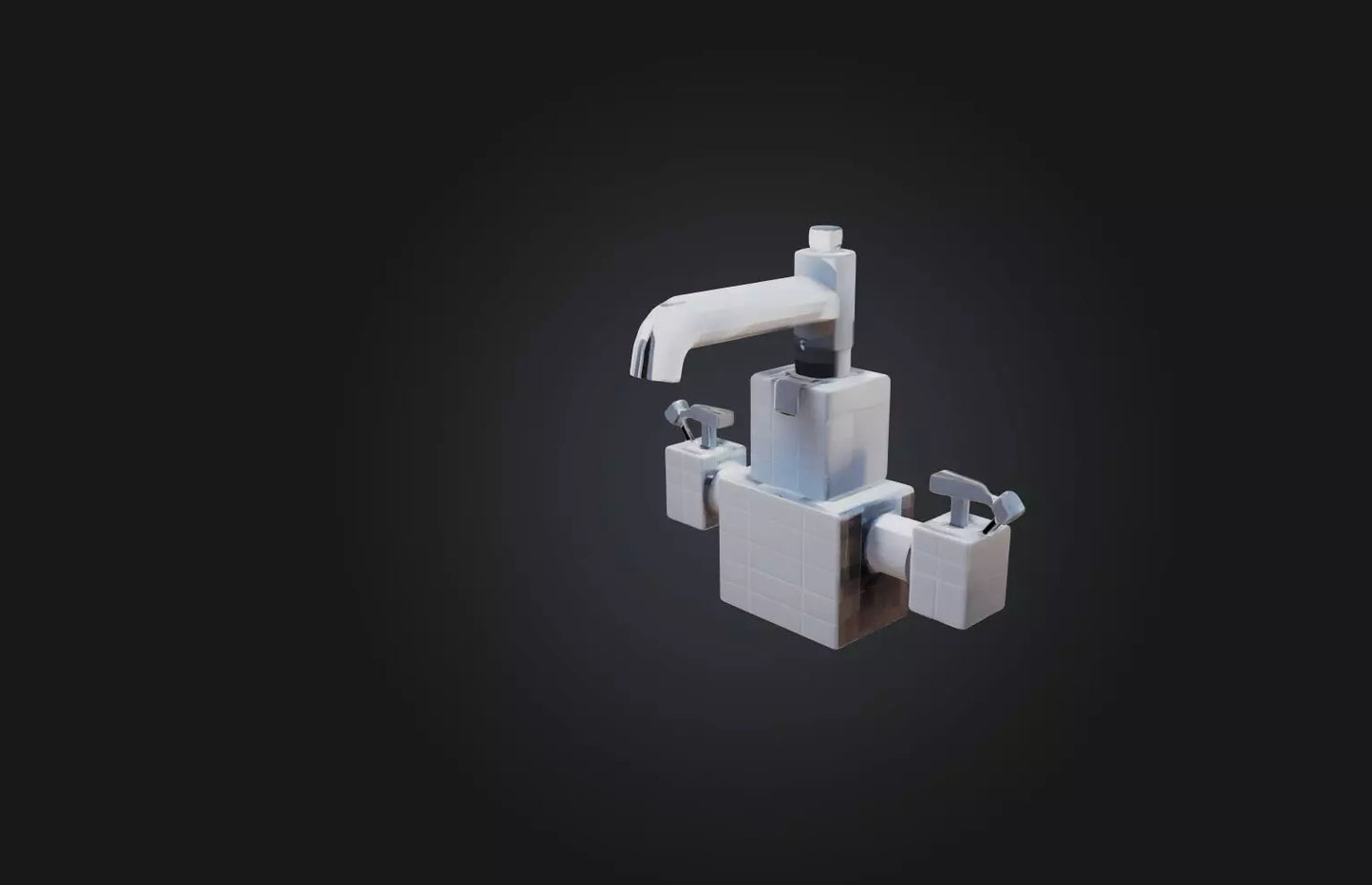 3D model Voxel Faucet VR / AR / low-poly