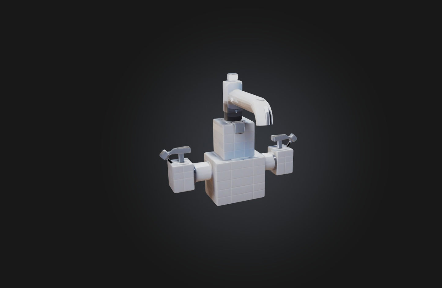 3D model Voxel Faucet VR / AR / low-poly