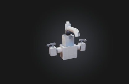 3D model Voxel Faucet VR / AR / low-poly
