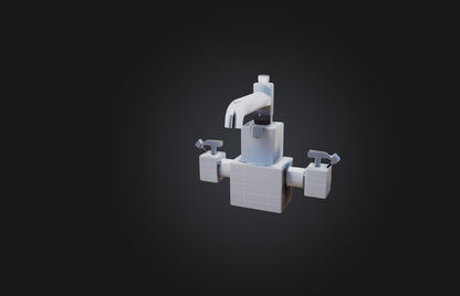 3D model Voxel Faucet VR / AR / low-poly