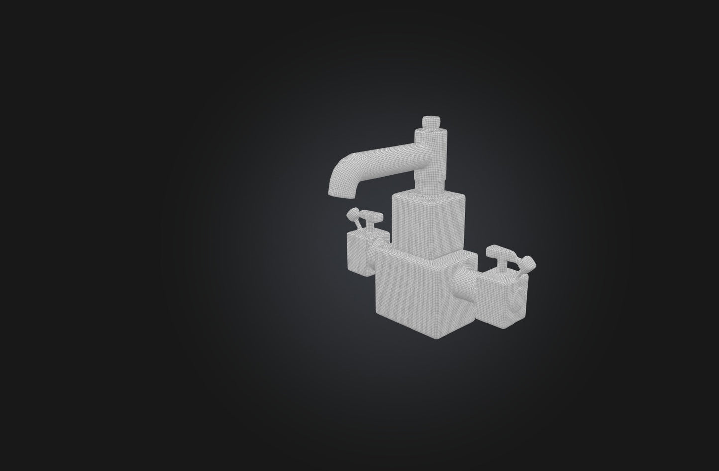 3D model Voxel Faucet VR / AR / low-poly