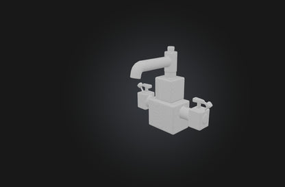 3D model Voxel Faucet VR / AR / low-poly