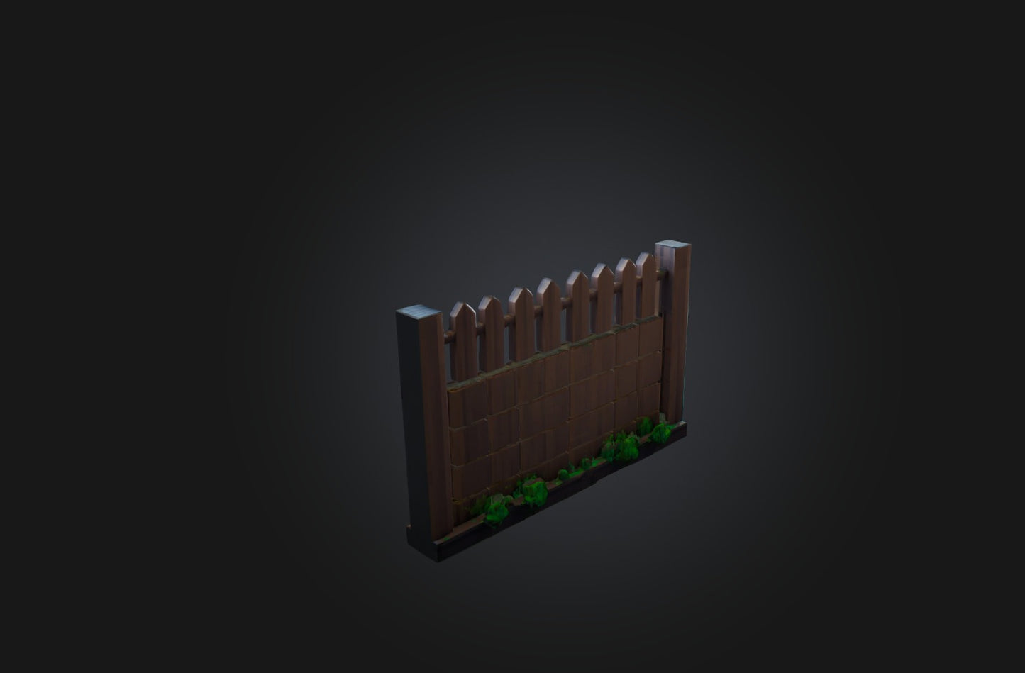 3D model Voxel Fence VR / AR / low-poly
