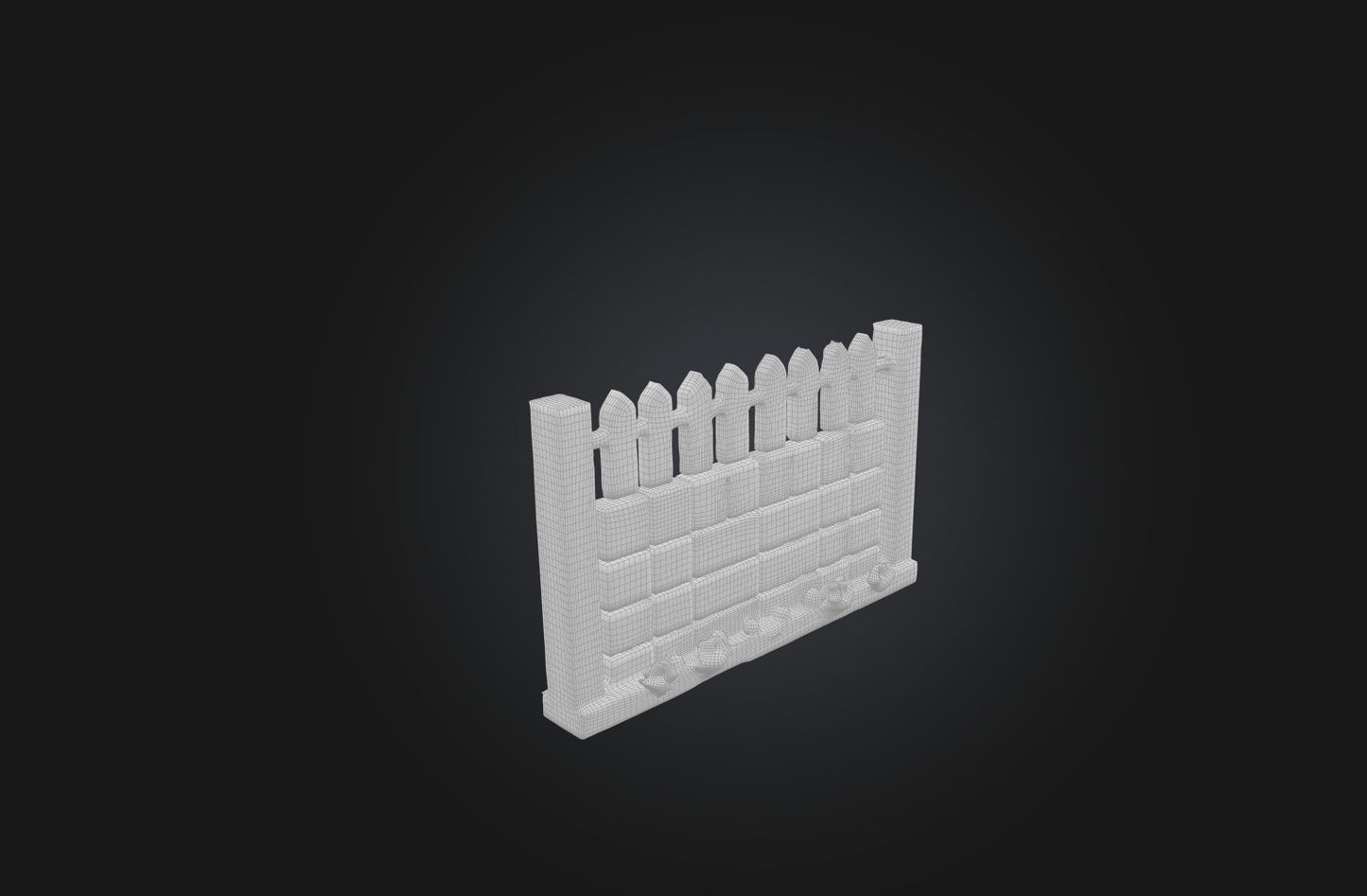 3D model Voxel Fence VR / AR / low-poly