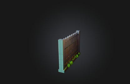 3D model Voxel Fence VR / AR / low-poly