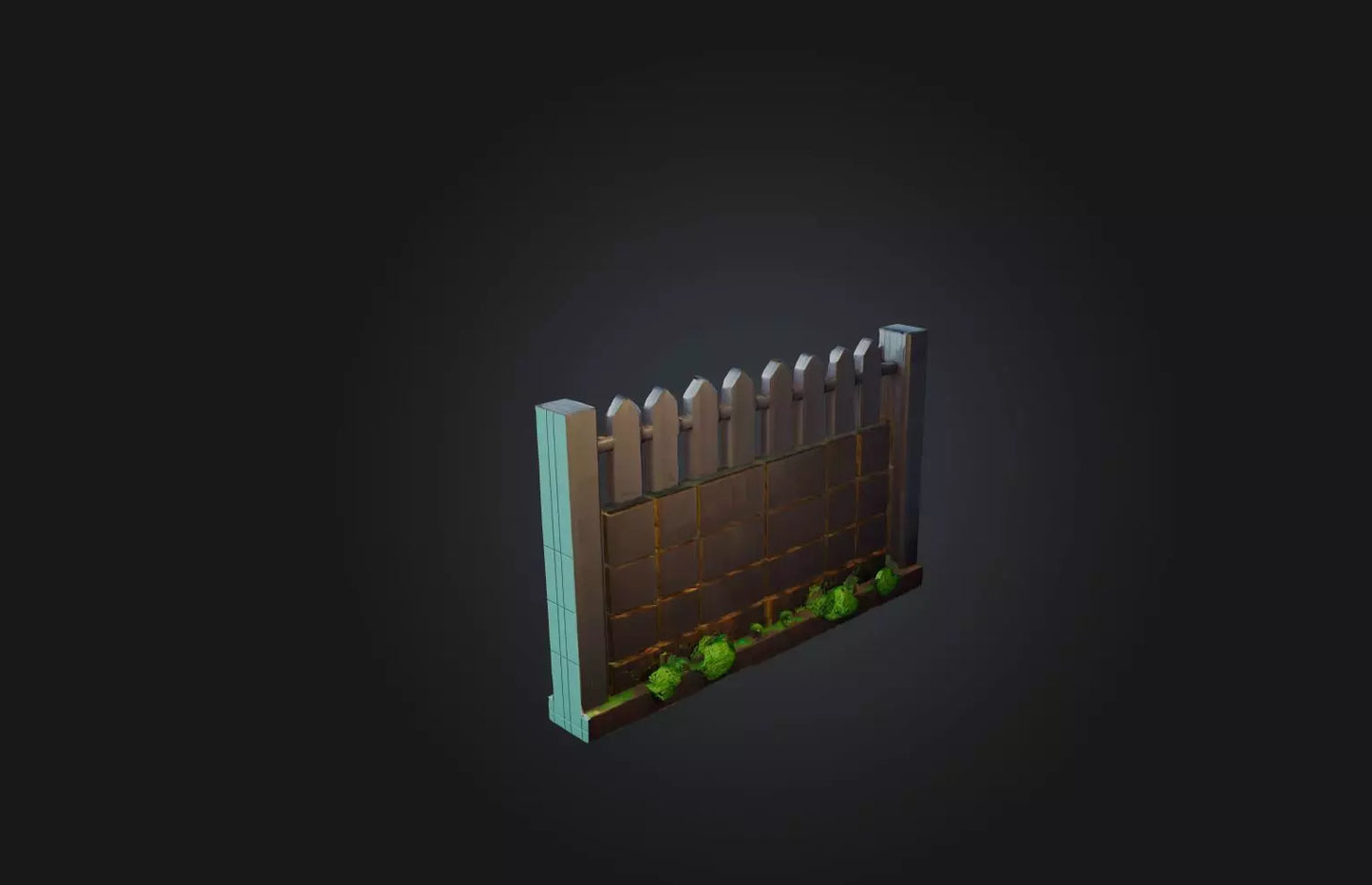 3D model Voxel Fence VR / AR / low-poly